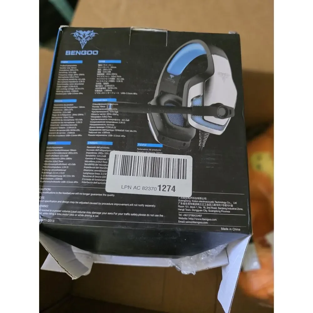 Hunterspider BENGOO V-4 Gaming Headset Blue Over-Ear